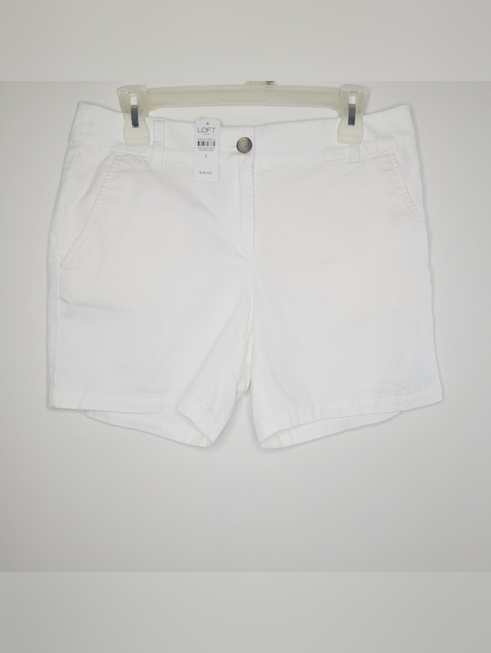 NWT LOFT 6" Shorts Mid Rise White Women's Size 2 Beach Summer Florida Resort